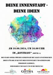 Plakat zum Workshop "Deine Innenstadt – Deine Ideen"