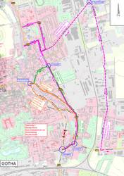 Stadtplan mit Umleitungsbeschriftung, öffnet größere Ansicht