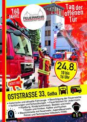 Plakat mit Feuerwehrauto zum Tag der offenen Tür bei der Feuerwehr, öffnet größere Ansicht