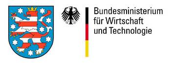 Wappen Freistaat Thüringen und Logo Bundesministerium für Wirtschaft und Technologie, öffnet größere Ansicht