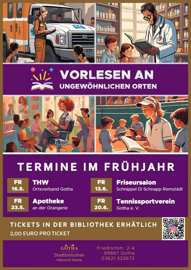 Plakat mit Grafik und Text zur Lesereihe, öffnet größere Ansicht