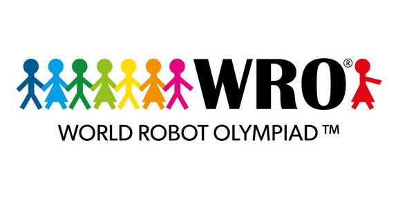 Logo der World Robot Olympiad (WRO) mit vielen bunten Strichmännchen, öffnet größere Ansicht