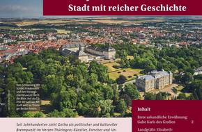 Titelblatt des Geschichtsmagazins "DAMALS…extra" mit Luftbild von Gotha, öffnet größere Ansicht