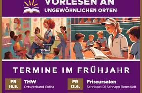 Plakat mit Grafik und Text zur Lesereihe, öffnet größere Ansicht