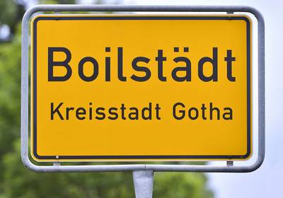 Ortseingangsschild des Gothaer Ortsteils Boilstädt