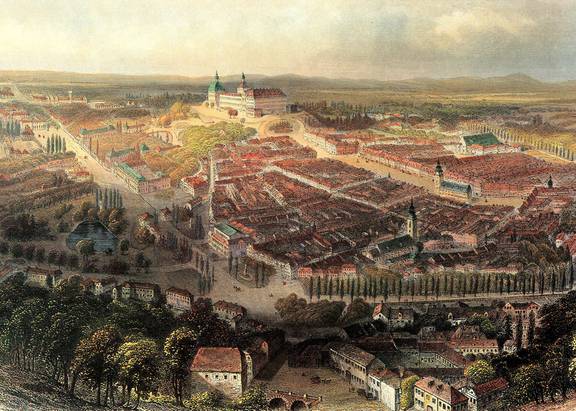 Stadtansicht Gotha, um 1850, öffnet größere Ansicht